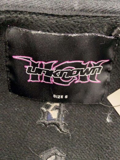 商品画像：UNKNOWN X HCW/RHINESTONE HOODIE/パーカー/S/コットン/BLK 3
