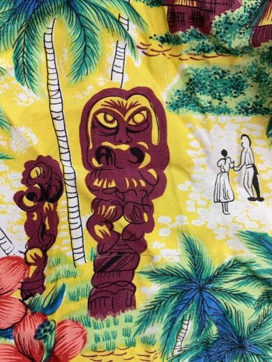 商品画像：HAWAIAN STYLE/70s/アロハシャツ/M/レーヨン/YLW/総柄 5