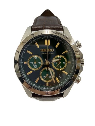 商品画像：クォーツ腕時計/アナログ/レザー/GRN/BT63-00D0 1