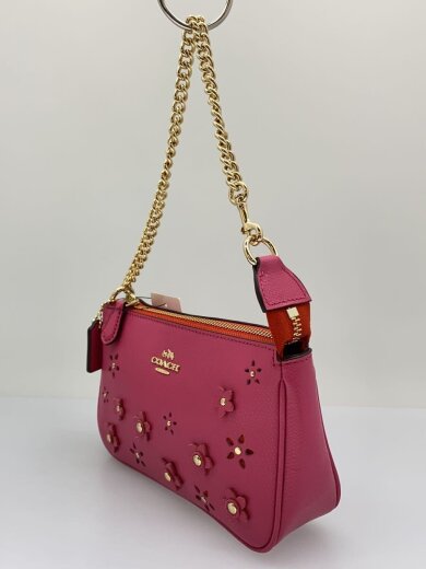 商品画像：チェーンバッグ/フローラルアップリケ/レザー/PNK/F65471// 2