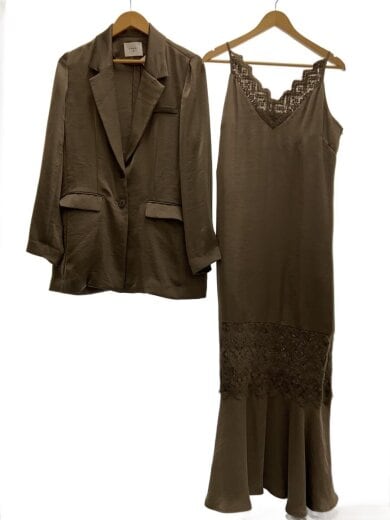 商品画像：JACKET SET FLUFFY DRESS/--/ポリエステル/BRW/0124205470471 1