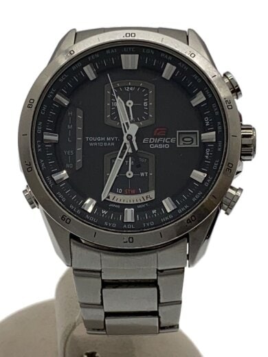 画像：CASIOソーラー腕時計/アナログ/ステンレス/BLK/SLV/EQW-A11001