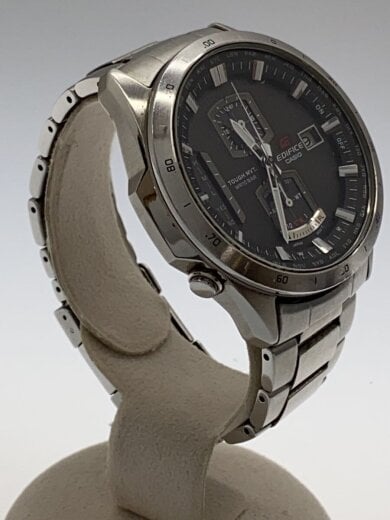 画像：CASIOソーラー腕時計/アナログ/ステンレス/BLK/SLV/EQW-A11002