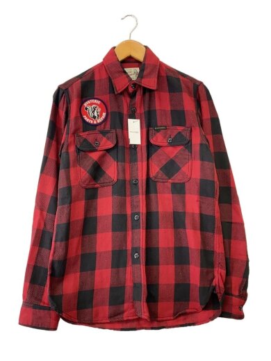 商品画像：03AW/長袖シャツ/バッファローチェック/円形ワッペン/M/コットン/RED/0234AH07// 1