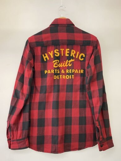 商品画像：03AW/長袖シャツ/バッファローチェック/円形ワッペン/M/コットン/RED/0234AH07// 2