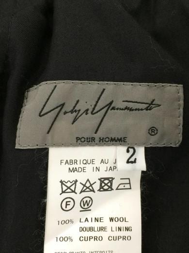 画像：yohji yamamoto POUR HOMME18SS/後ろプリーツ細P/2/ウール/BLK/HW－P21－1005