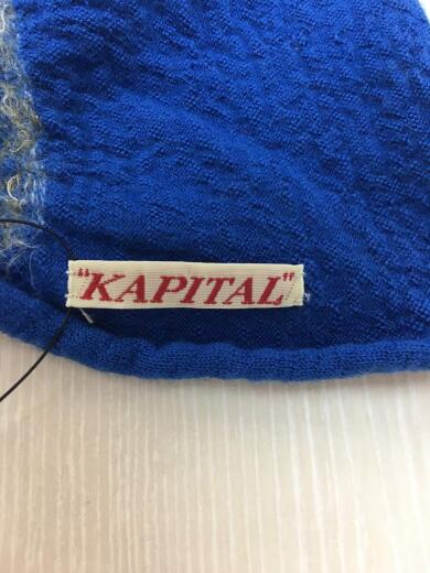 画像：KAPITAL縮絨ウールBIGMAMAバンダナマフラー/--/BLU/総柄/ユニセックス3