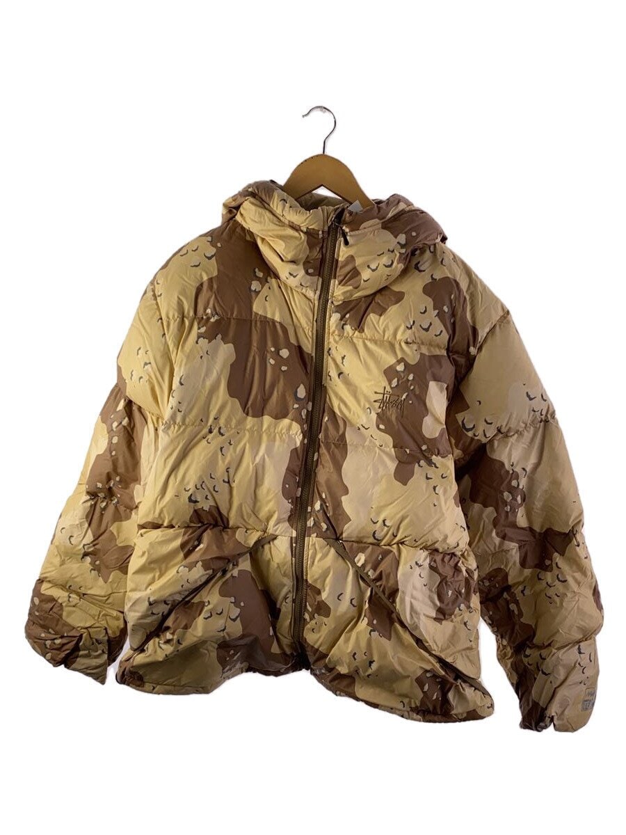 STUSSY / ダウンジャケット/XL/ナイロン/ブラウン/カモフラ