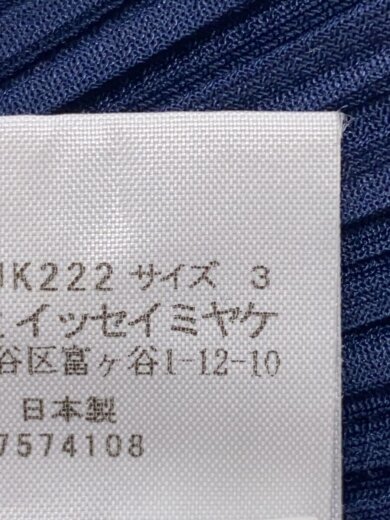 画像：PLEATS PLEASE ISSEY MIYAKE長袖カットソー/3/ポリエステル/NVY4