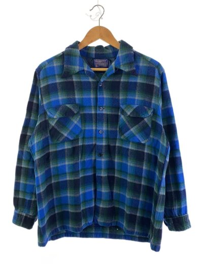 商品画像：長袖シャツ/XL/ウール/BLU/チェック 1