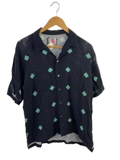 商品画像：半袖シャツ/M/レーヨン/NVY/総柄/sc2121-sh17 1