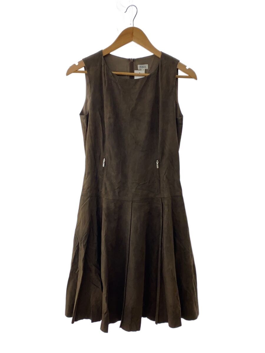 FOXEY NEWYORK / ノースリーブワンピース/40/スウェード/BRW