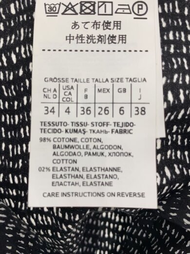 商品画像：シャツワンピース/34/コットン/BLK/総柄 5