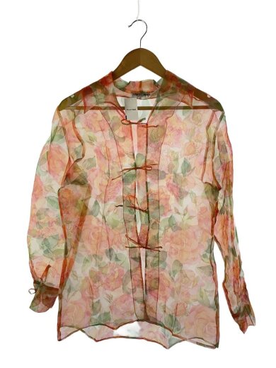 商品画像：長袖ブラウス/--/ポリエステル/PNK/花柄 1