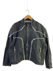 シングルライダースジャケット/3/デニム/BLK