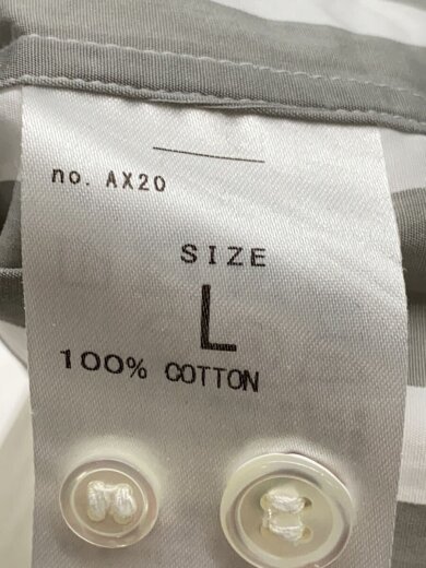 商品画像：長袖シャツ/L/コットン/GRY/ストライプ// 4