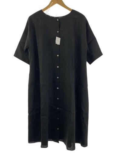 商品画像：半袖ワンピース/0/リネン/BLK/無地/BEZ1051509A0001 1
