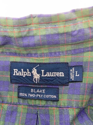 商品画像：長袖シャツ/L/コットン/GRN/チェック 3