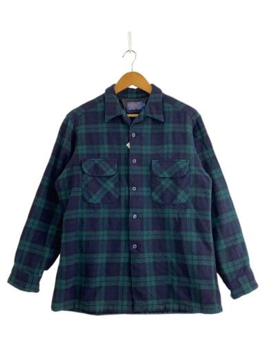 商品画像：長袖シャツ/L/ウール/GRN/チェック 1