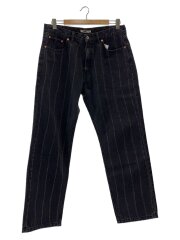FUZZ/ボトム/L/コットン/BLK/BIO WASHED STRIPE JEAN