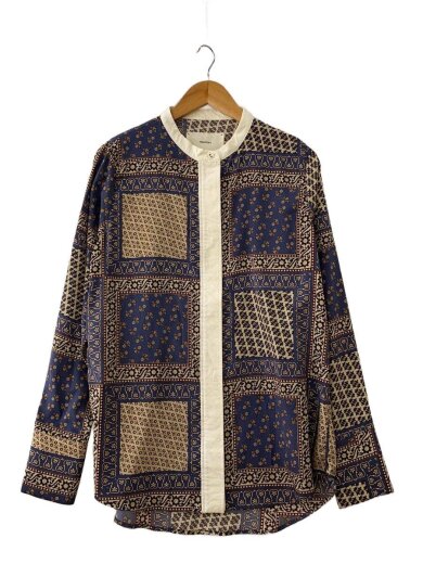 商品画像：Standcollar Paisley Shirts/ブラウス/FREE/ポリエステル/BLU/12020410// 1