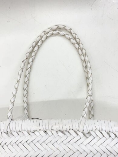 商品画像：編み込みメッシュカゴバッグ/ハンドバッグ/レザー/WHT/無地 2