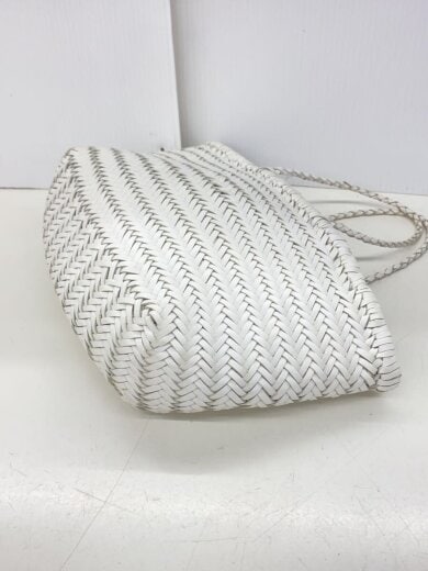 商品画像：編み込みメッシュカゴバッグ/ハンドバッグ/レザー/WHT/無地 5