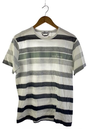 商品画像：Tシャツ/L/コットン/WHT/ボーダー/581523869 1