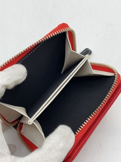商品画像：2つ折り財布/レザー/RED/BLK/WHT/無地/レディース 5