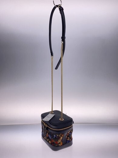 商品画像：ショルダーバッグ/フェイクレザー/BLK/花柄 2