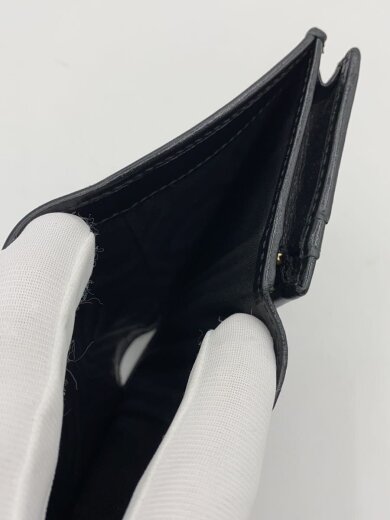 商品画像：2つ折り財布/レザー/BLK/無地/レディース// 5