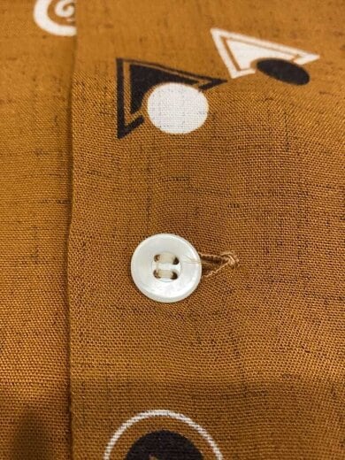 商品画像：Vintage/50s～/WALDORF/絣アトミック柄/オープンカラーレーヨンシャツ/SIZE:L/ブラウン 4