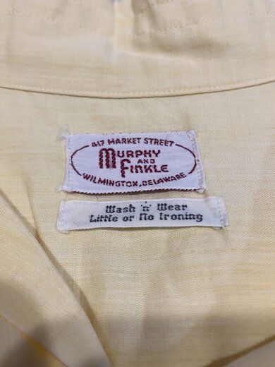 商品画像：Vintage/60s～70s/半袖オープンカラーシャツ/SIZE:M/コットン/YLW/無地 3