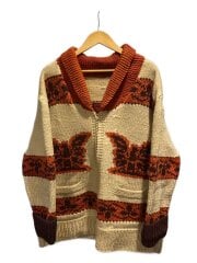 Vintage/50s～60s/カウチンニットカーディガン/サンダーバード/Lightningジップ