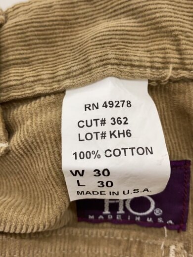 画像：GUNG HOVintage/90s/USA製/コーデュロイカーゴパンツ/デッドストック/W30×L30/ベージュ5