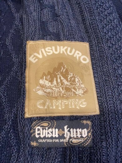 商品画像：EVISUKURO/ロゴラベルリラックスフィットニットセーター/SIZE:XL/コットン/ネイビー 6