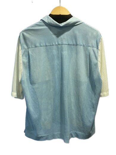 商品画像：Vintage/60s/Lilly Dache/オープンカラー半袖メッシュシャツ/SIZE:XL/ブルー/WHT// 2
