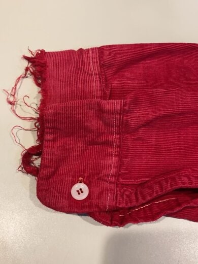 商品画像：Vintage/50s～/オープンカラーコーデュロイシャツ/SIZE:XS-S程度/RED/赤/無地 5