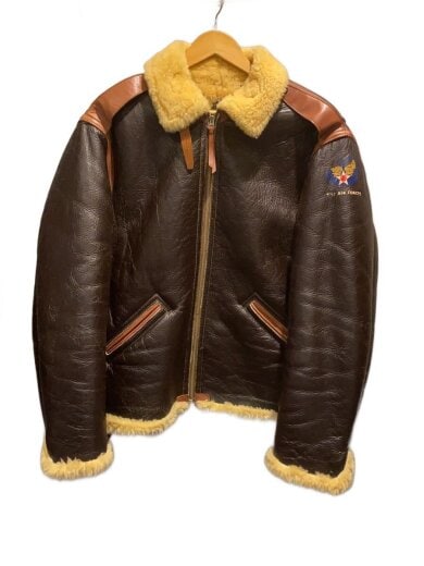 商品画像：B-6 レザーフライトジャケット ムートン No.42-5110-P SIZE:44 ブラウン BR80112 1