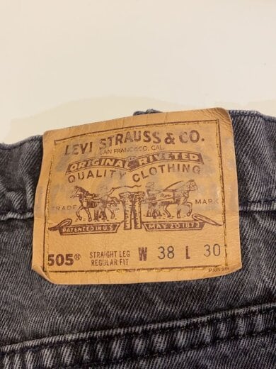 商品画像：Vintage/90s/505/USA製/サルファブラックデニムパンツ/W38×L30/ボタン裏554 8