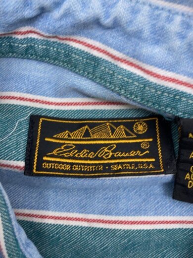 商品画像：Vintage/80s～/半袖シャツ/SIZE:XL/コットン/BLU/ストライプ// 3