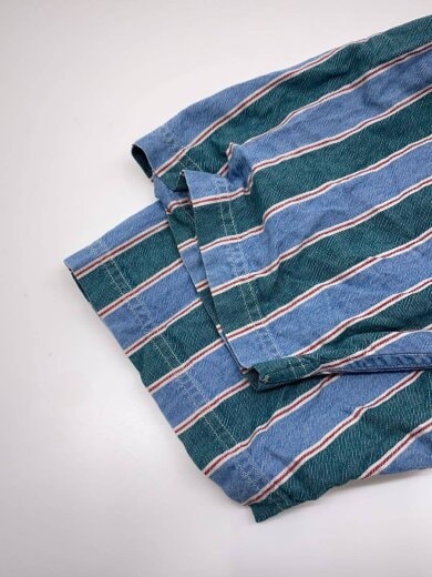 商品画像：Vintage/80s～/半袖シャツ/SIZE:XL/コットン/BLU/ストライプ// 5