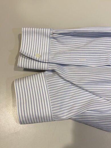 商品画像：長袖シャツ/SIZE:17.5/コットン/WHT/ストライプ 5