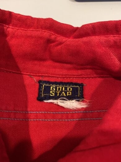 商品画像：Vintage/50s～/GOLD STAR/シャモア生地長袖シャツ/--/コットン/RED/無地 3