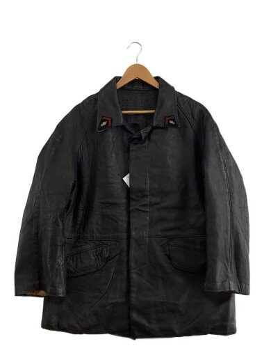 商品画像：French Vintage/40s～/MA.GE.CO/ファイヤーマンレザージャケット/ブラック/比翼 1
