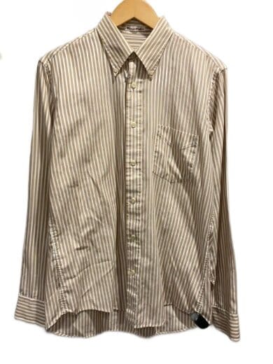 商品画像：Vintage/ENRO/長袖シャツ/SIZE:15.5/コットン/BEG/ストライプ 1