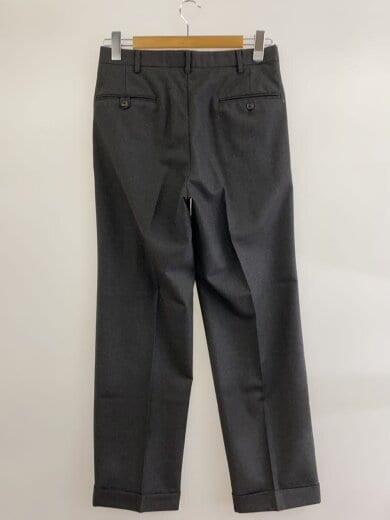商品画像：2タックスラックスパンツ/SIZE:79(実寸W30×L30)/ウール/グレー/無地/裾ダブル 2