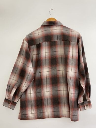 商品画像：90s～/VISBY/オンブレチェック/フルジップシャツ/SIZE:M/ポリエステルレーヨン/RED/赤黒 2