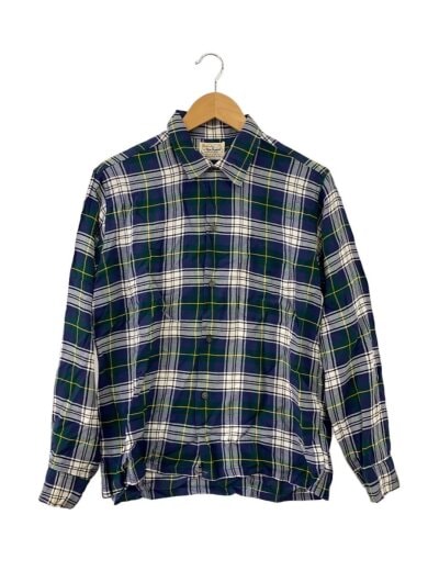 商品画像：Vintage/60s/Mac Taqqant/長袖シャツ/SIZE:M/レーヨン/GRN/チェック// 1