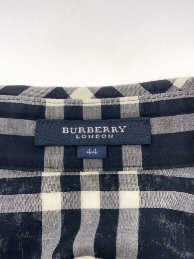 画像：BURBERRY LONDON長袖シャツ/44/コットン/NVY/チェック/FEB88-095-093